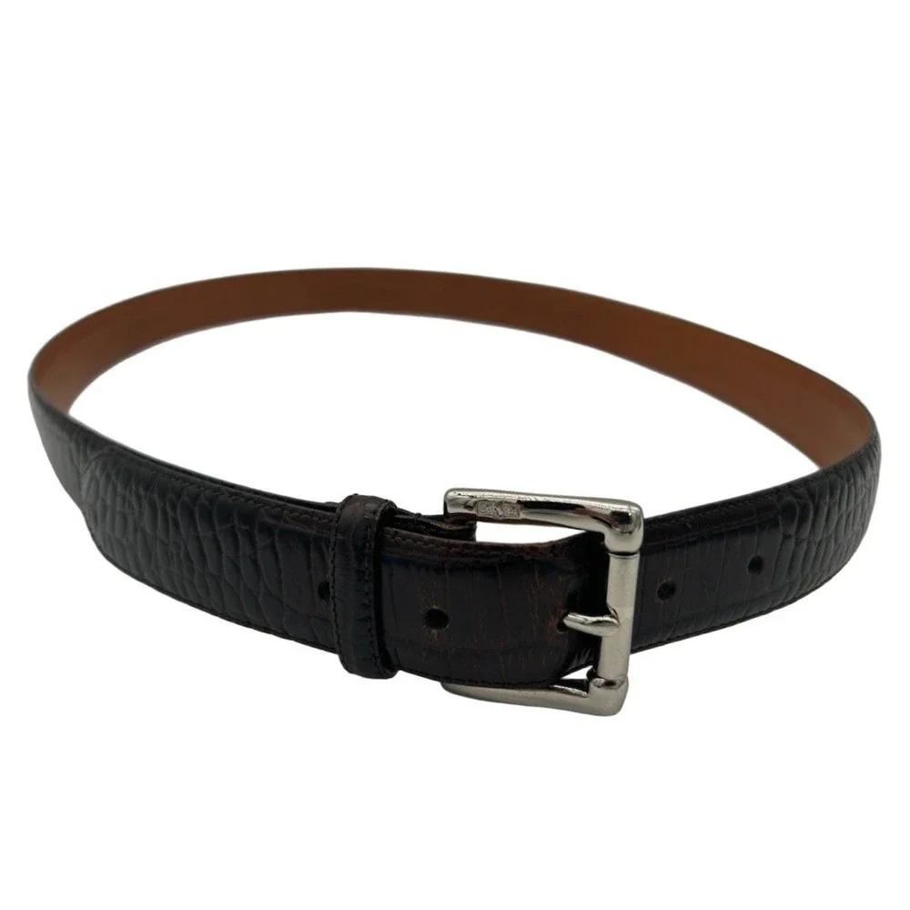 Polo Ralph Lauren Belt Men's Size 42 Brown Crocodile Embossed Leather